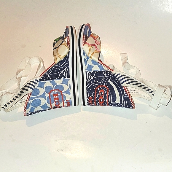 COACH TAMMIE OPEN TOE SLINGBACK WEDGE SANDALS - Picture 7 of 12